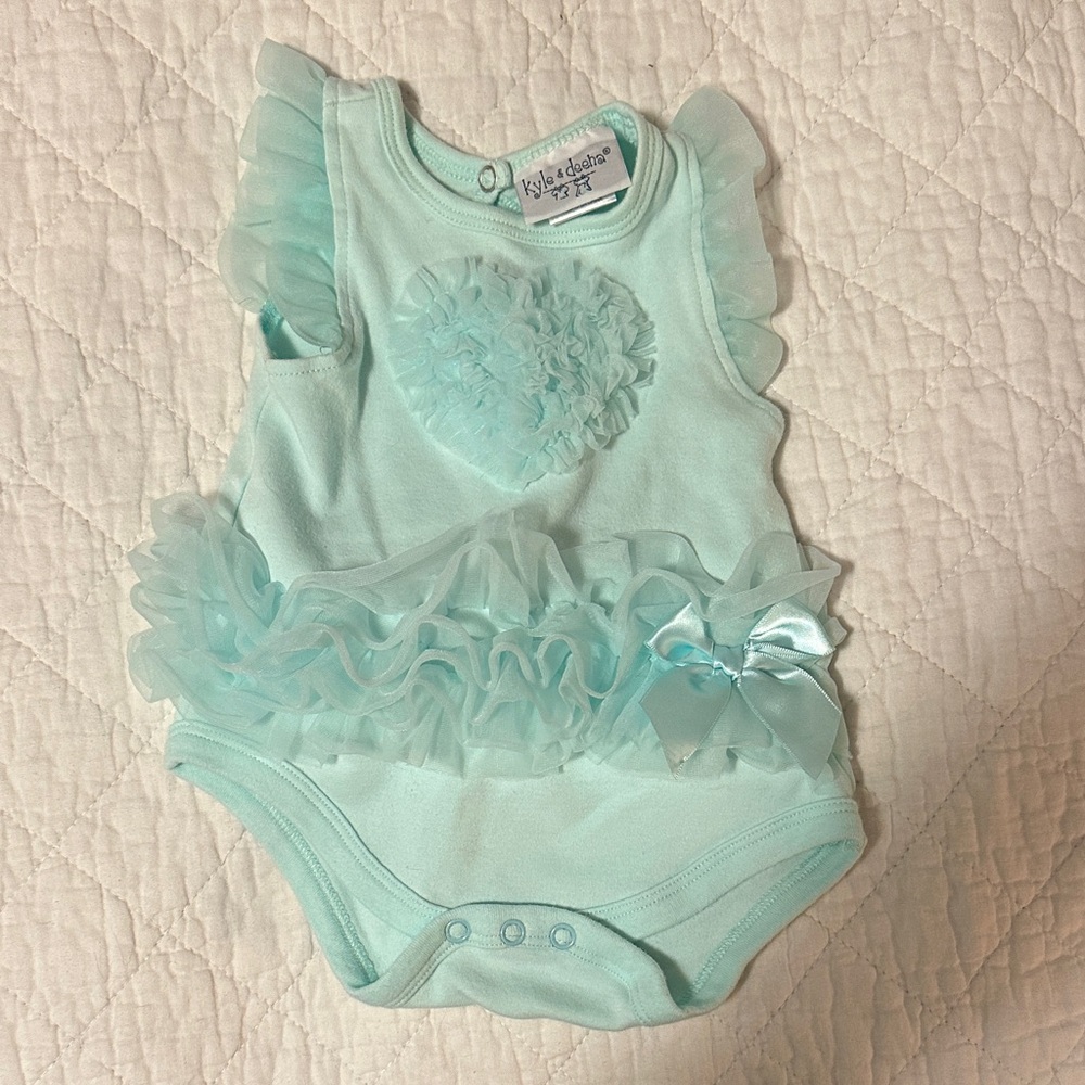 Mint Green Baby Onesie with Ruffles